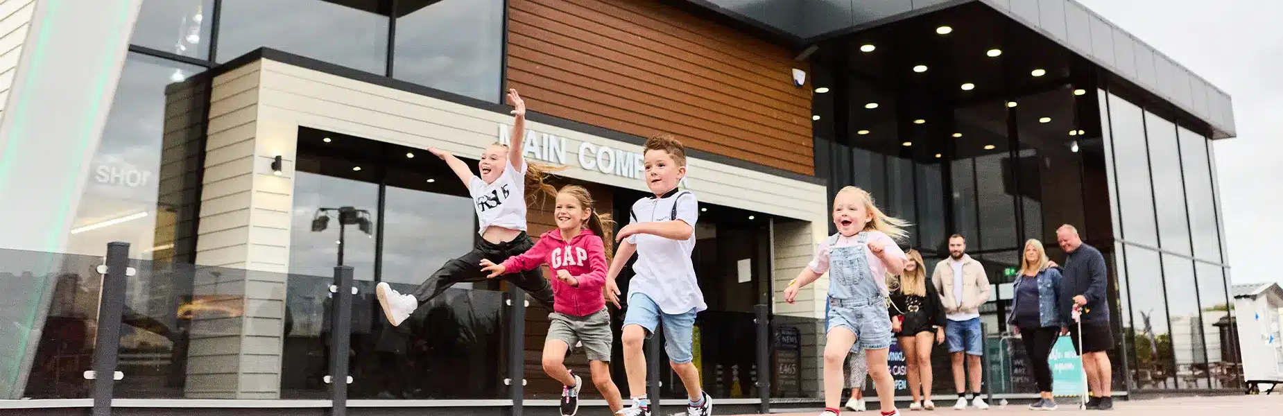 Kids enjoying action packed caravans at Winkups Towyn